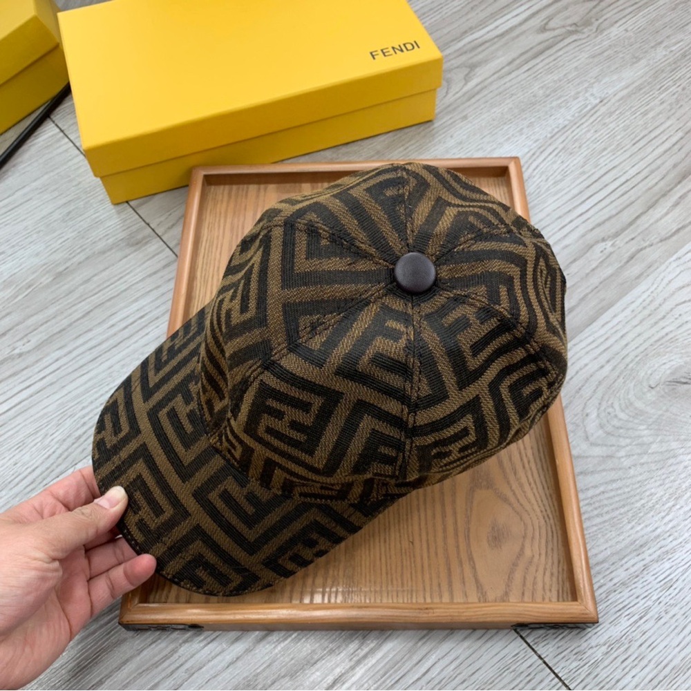 Fendi Brown Geometric Pattern Cap - image 7